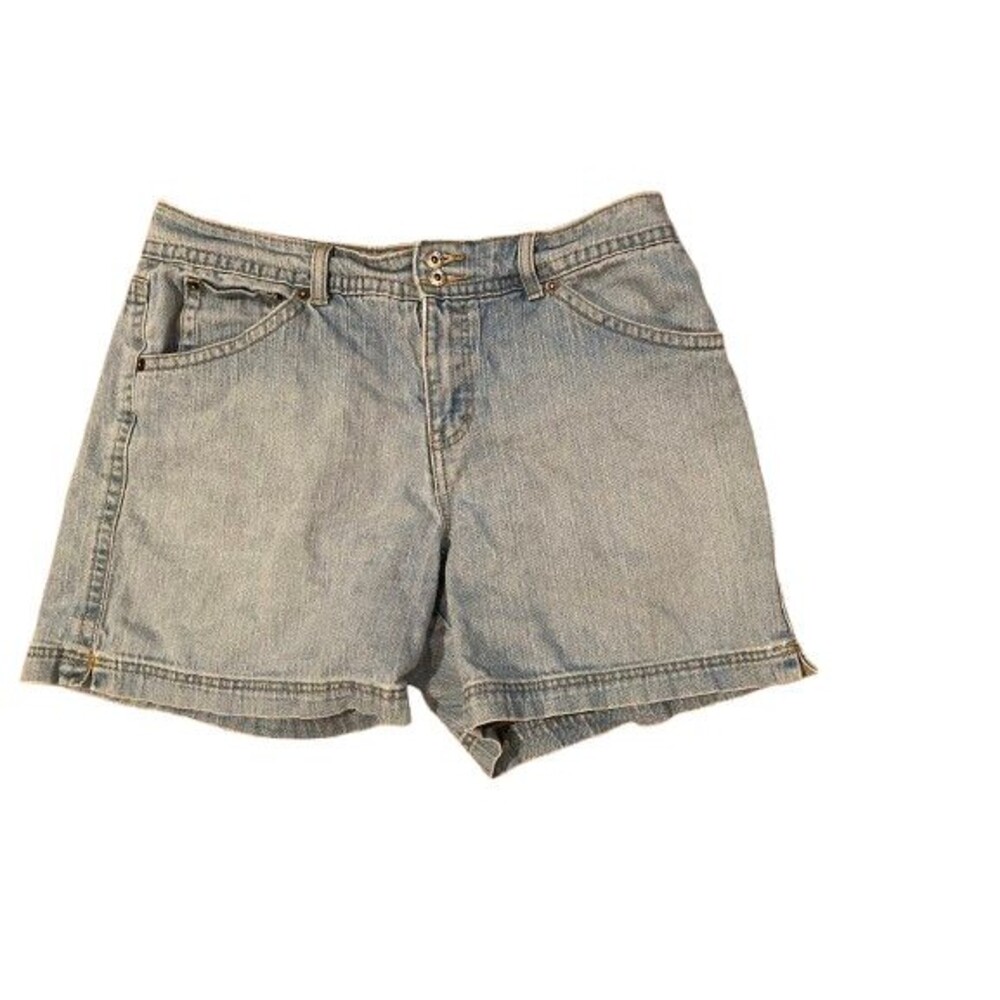 Women's size 12 Jean Shorts Duckhead Denim Blue High Rise 34" Waist 5.5" Inseam